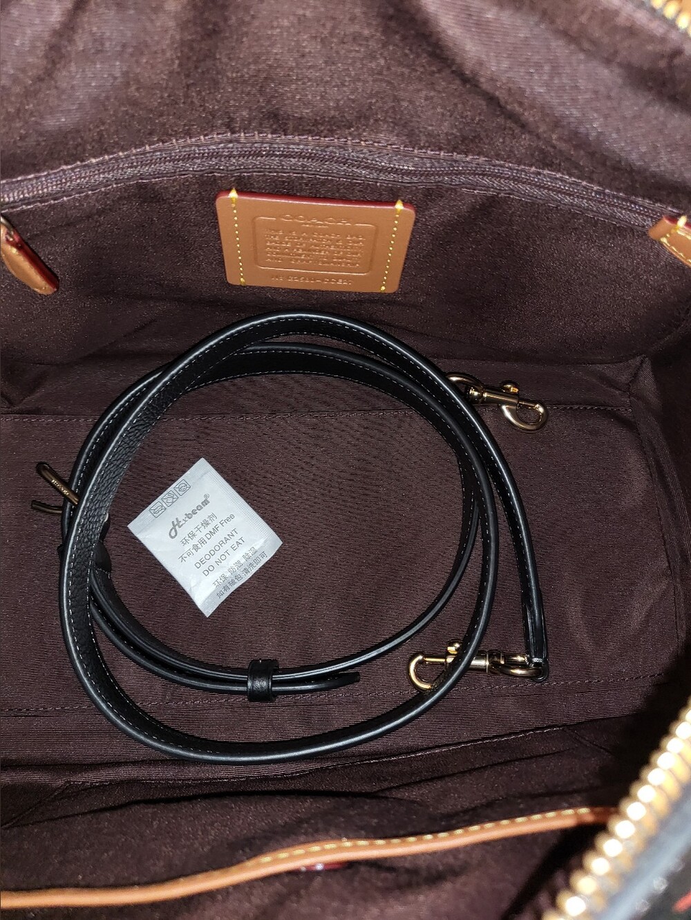 Coach Large Black Rowan Satchel with Red Rose Print - NWOT - Picture 6 of 7